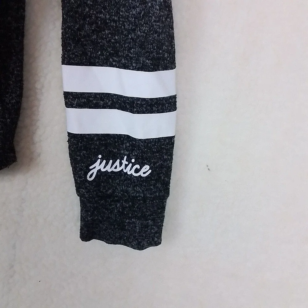 Justice Girls Lightweight Knit Hoodie Size 7‎ in Black White